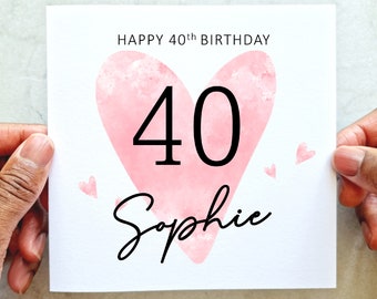 Personalised 40th Birthday Card - 40th Custom Card - Age Birthday Card For Her - 40th Birthday Card For Her - Sister Niece Friend Daughter
