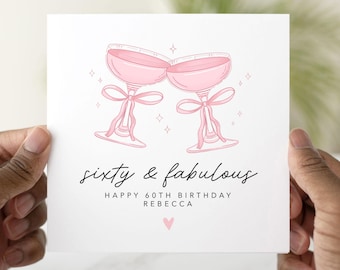 Personalised 60th Birthday Card, Sixty And Fabulous, 60th Birthday Card For Friends and Family, 60th Birthday Gift, Card For 60th Birthday