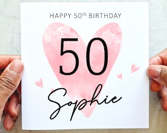 Personalised 50th Birthday Card - Custom 50th Card - Age Birthday Card For Her - 50th Birthday Card For Her - Sister Niece Friend Daughter