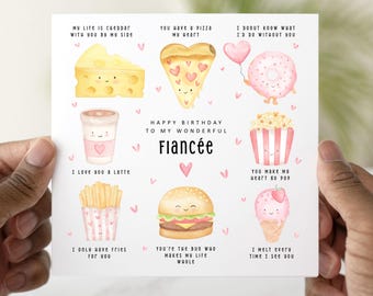 Fun Fiancée Birthday Card - Romantic Card For Fiancée - Birthday Card For Her - Foods Pun Card For Wife To Be - Future Wife Card