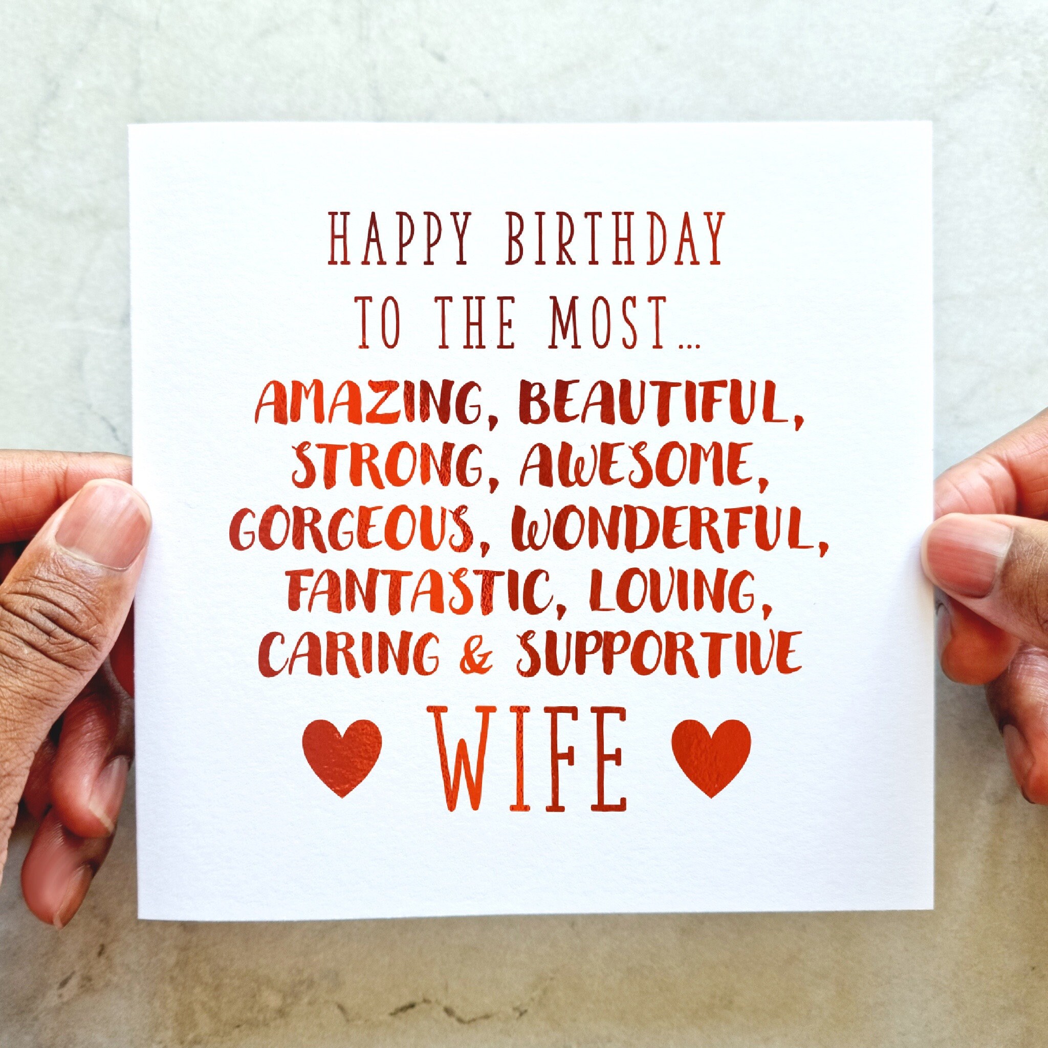 Wonderful WIFE Birthday Card Aura Range : Aazon.co.uk
