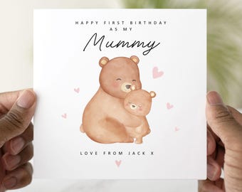 1st Mummy Birthday Card - First Birthday As My Mummy Card - Card For New Mummy - Card From Baby To Mummy, Personalised Card