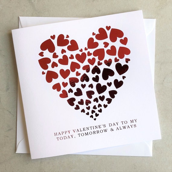 Heart Romantic Poem Valentine's Day Card Cute - Etsy