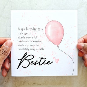 Bestie Birthday Card - Birthday Card For Best Friend - Birthday Card For Friend - Best Friend Card - Printed Bestie Birthday Card