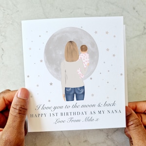 First Birthday As A Nanny Birthday Card - Birthday Card For New Grandma - Birthday Card - 1st Birthday As A Nanna Card - Nan Card - Nain