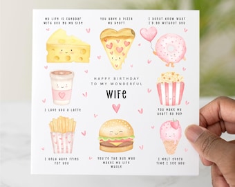 Food Puns Wife Birthday Card, Birthday Card For Wife, Birthday Card Wife, Wife Card, Wife Birthday Gift