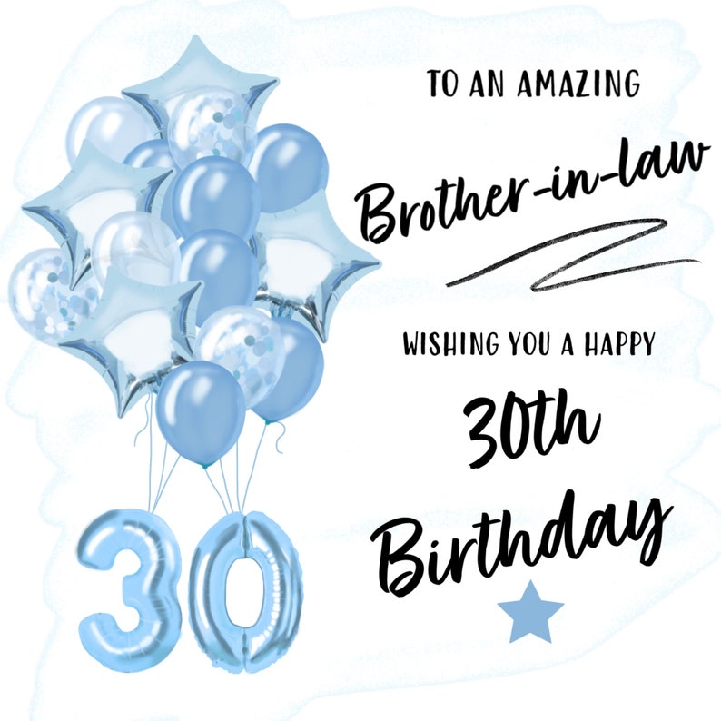 Brother-in-law 30th Birthday Card - 30th Birthday Card for Brother-in ...