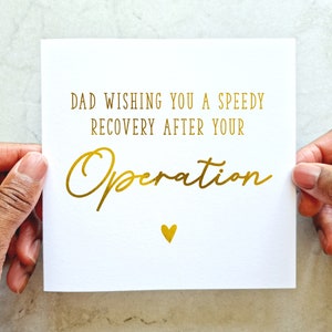 Get Well Soon Gold Foil Card - Wishing You A Speedy Recovery After Your Operation Card - Thinking Of You - Cancer Card - Mum Dad Nan Grandad