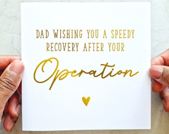 Get Well Soon Gold Foil Card - Wishing You A Speedy Recovery After Your Operation Card - Thinking Of You - Cancer Card - Mum Dad Nan Grandad