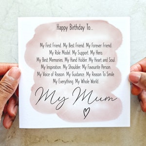 Printed Mum Birthday Card - Birthday Card For Mum - Special Birthday Card For Mum - Mum Card - Mum Birthday Card - Mum
