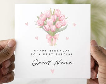 Personalised Great Grandma Birthday Card, Birthday Card for Great