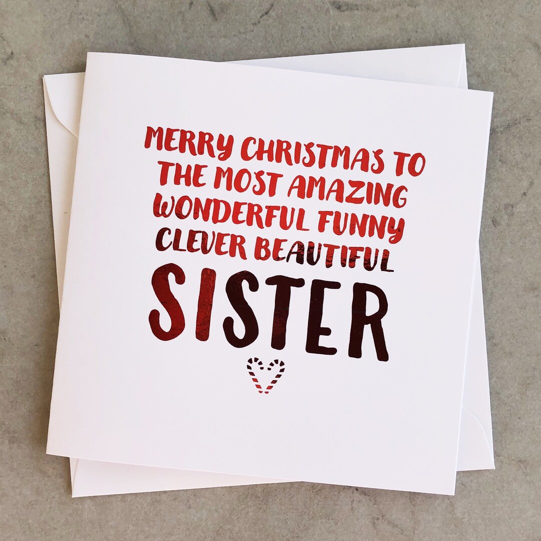 Sister Christmas Card Christmas Card for Sister Christmas - Etsy