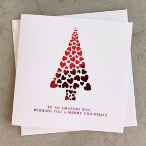 Son Christmas Card - Christmas Tree Card - Christmas Card For Son - Christmas Card Son - Card For Him - Xmas Card For Son