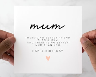 Poem Mum Birthday Card - Birthday Card For Mum - Meaningful Verse Card - Mum Greeting Card For Birthday
