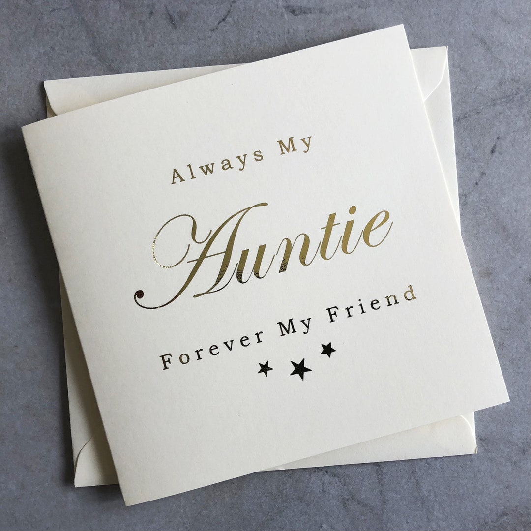 Gold Foil Auntie Birthday Card - Birthday Card for Auntie - Birthday ...