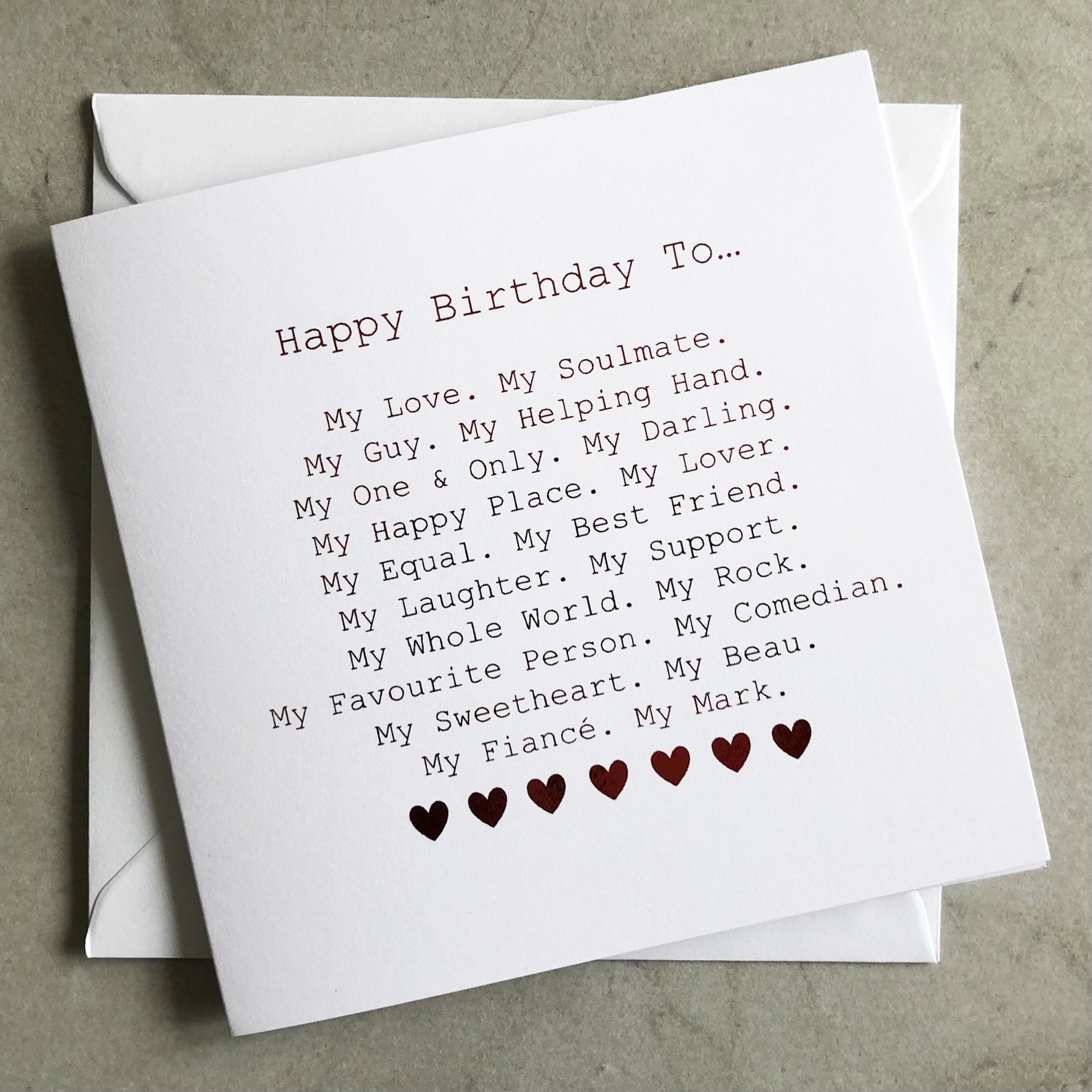Personalised Fianc Birthday Card Birthday Card For Fianc Etsy UK
