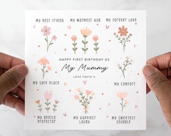 Personalised 1st Birthday As My Mummy Card - First Birthday As My Mummy Card - Card For New Mummy, Mama - Card From New Baby