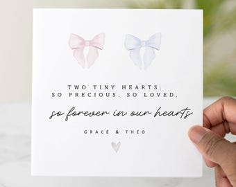 Personalised Twins Baby Loss Card, Thinking of You Card, Sympathy Card, Miscarriage Card, Twins Bereavement Card,