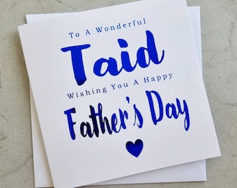 Taid Father's Day Card - Welsh Grandad Father's Day Card - Father's Day Card For Taid - Taid - Fathers Day Card- Grandad - Blue Foil Card