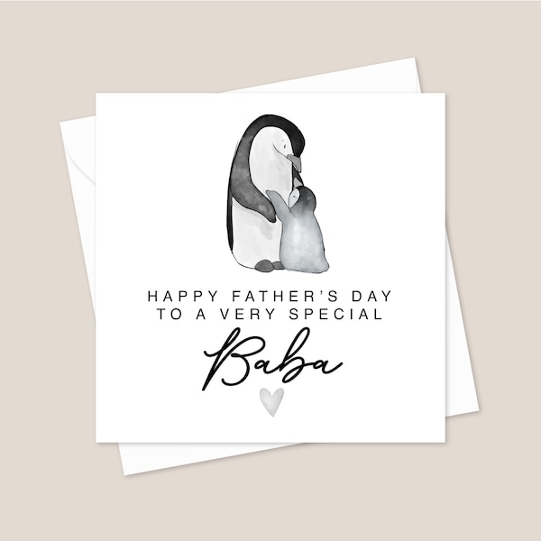 Baba Fathers Day Card - Cute Card For Fathers Day - Father’s Day Card For Baba - Fathers Day Baba Card - Moon And Back Printed Card