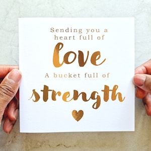 Sending Love And Strength Sympathy Card - Thinking Of You Card - Sending Condolences Card - Simple Bereavement Card - Rose Gold Card