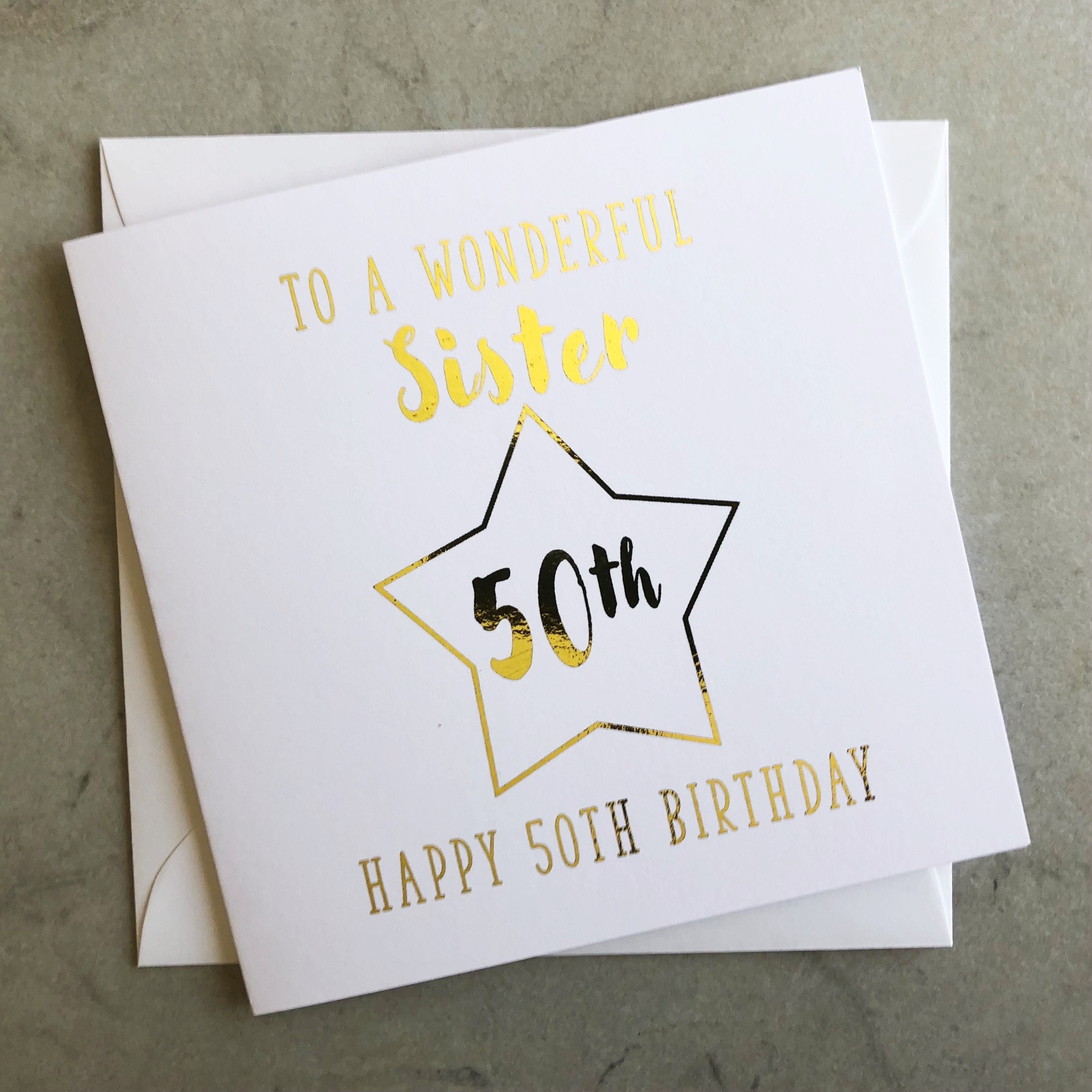 Schwester 50. Geburtstagskarte Schwester-Karte für 50.  Etsy