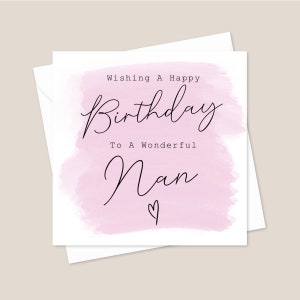 Printed Nan Birthday Card - Birthday Card For Nan - Special Birthday Card For Nan - Nan Card - Nan Birthday Card - Nan