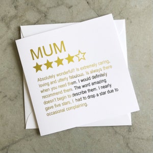 Mum Birthday Card - Birthday Mum Card - Birthday Card For Mum - Birthday Card For Her - Best Mum - Funny Card -Gold foil Card - Mum Review