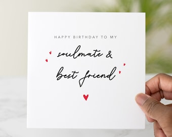 Romantic Birthday Card - Birthday Card For Boyfriend, Husband, Wife, Girlfriend - Soulmate And Best Friend - Partner Birthday Card