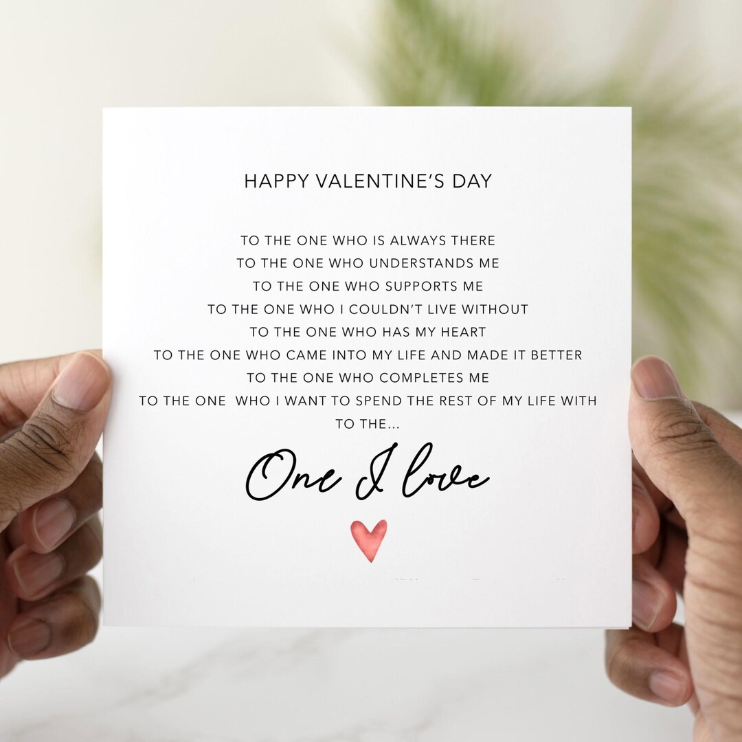 One I Love Valentines Card - Valentine's Day Card for Him or Her