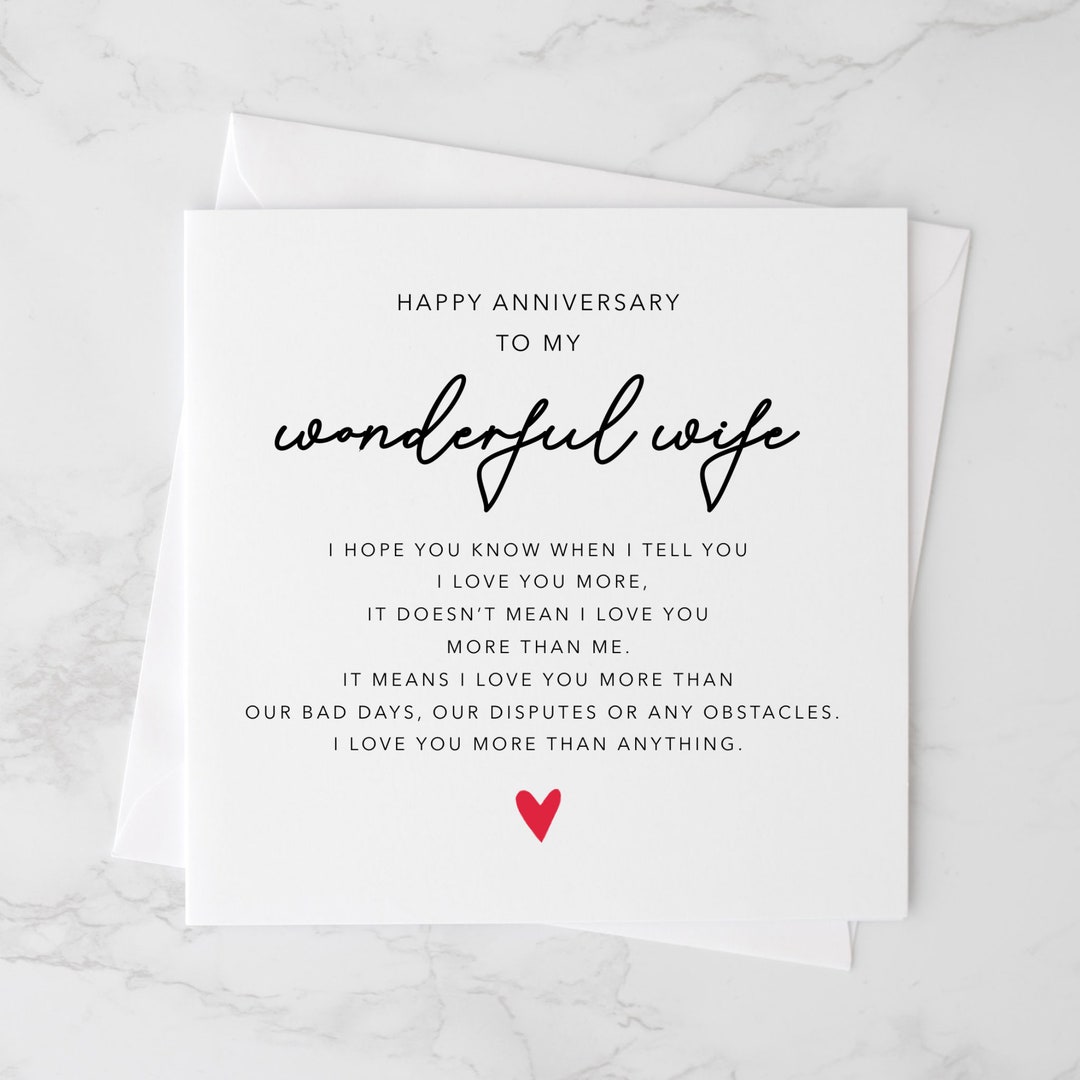 Personalised Wife Anniversary Card - Anniversary Card for Wife ...