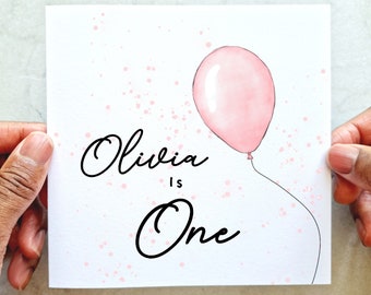 Personalised 1st Birthday Card - Add Any Age & Name Birthday Card - 1st Birthday Card - Girl First Birthday Card - Daughter Granddaughter