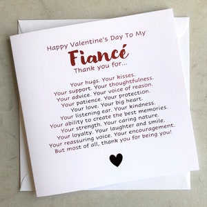 Poem Fiancé Valentine's Day Card - Valentine's Day Card For Husband To Be - Romantic Card - Valentine's Card For Fiancé- Red Foil