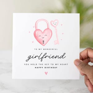 Lock Girlfriend Birthday Card, Birthday Card For Girlfriend, Romantic Girlfriend Card, Funny Card for Her, Special Birthday Gift