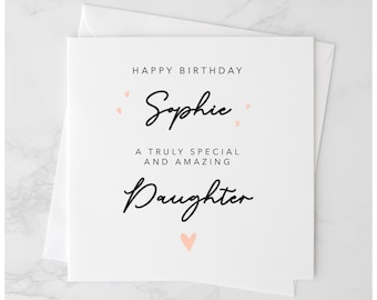 Personalised Daughter Birthday Card - Birthday Card For Daughter - Meaningful Daughter Card - Customisable Greeting Card For Her
