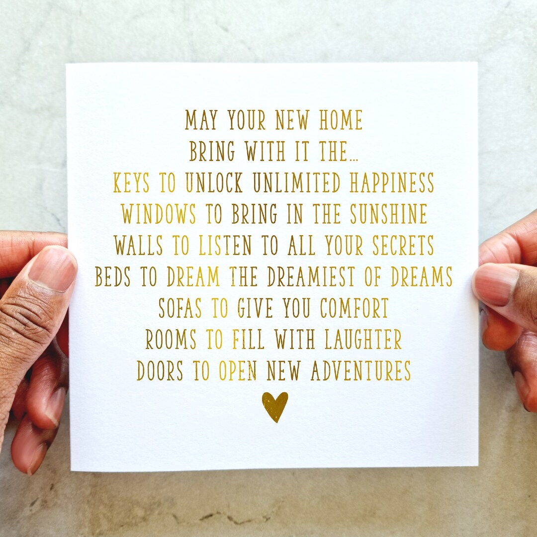Verse New Home Card Congratulations Card Moving Card New House 