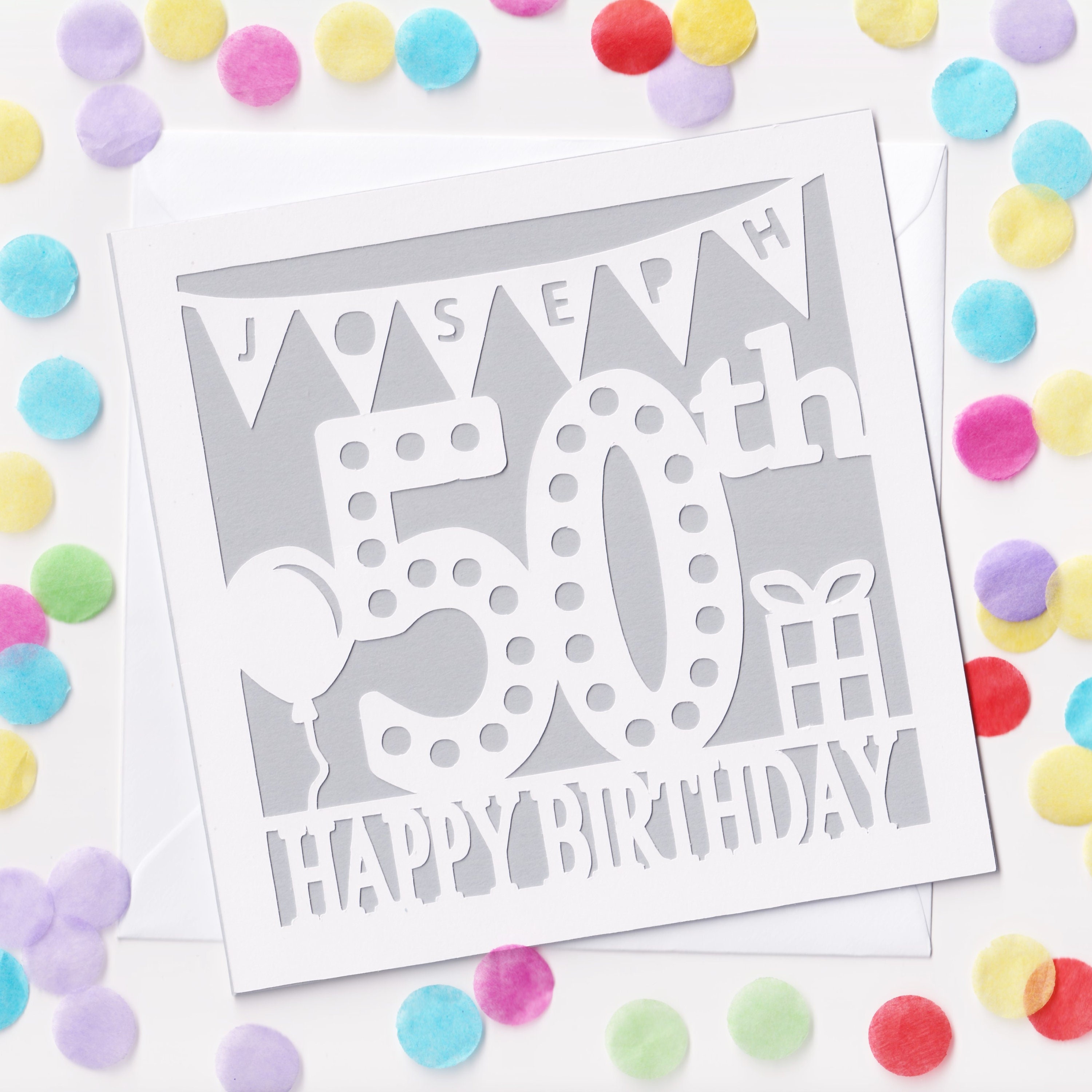 Personalised 50th Birthday Card - Papercut 50th Birthday Card - 50th …