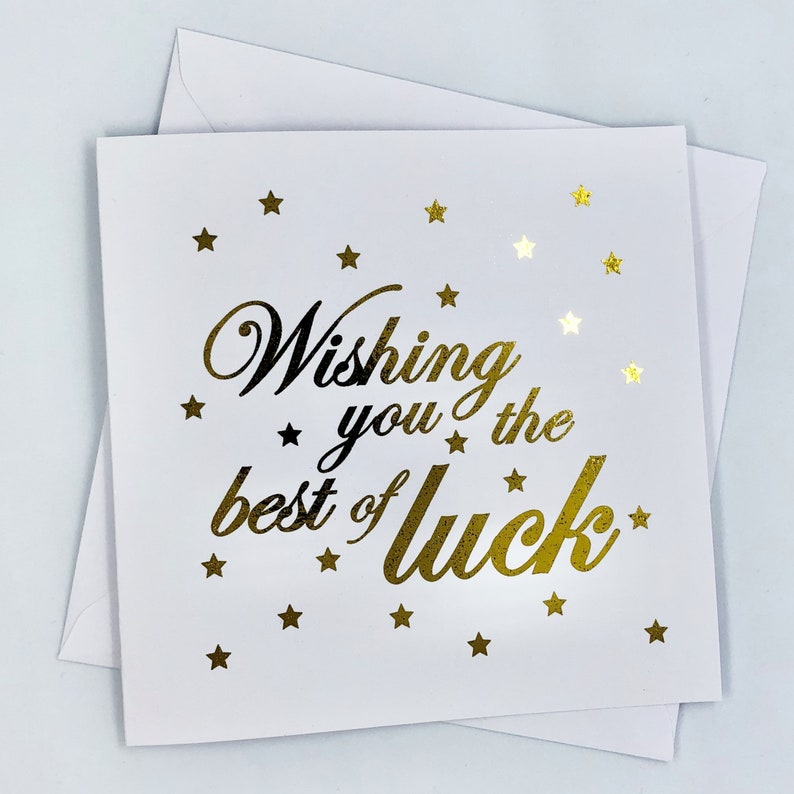 Gold Foil Good Luck Card Best of Luck Wishes - Etsy
