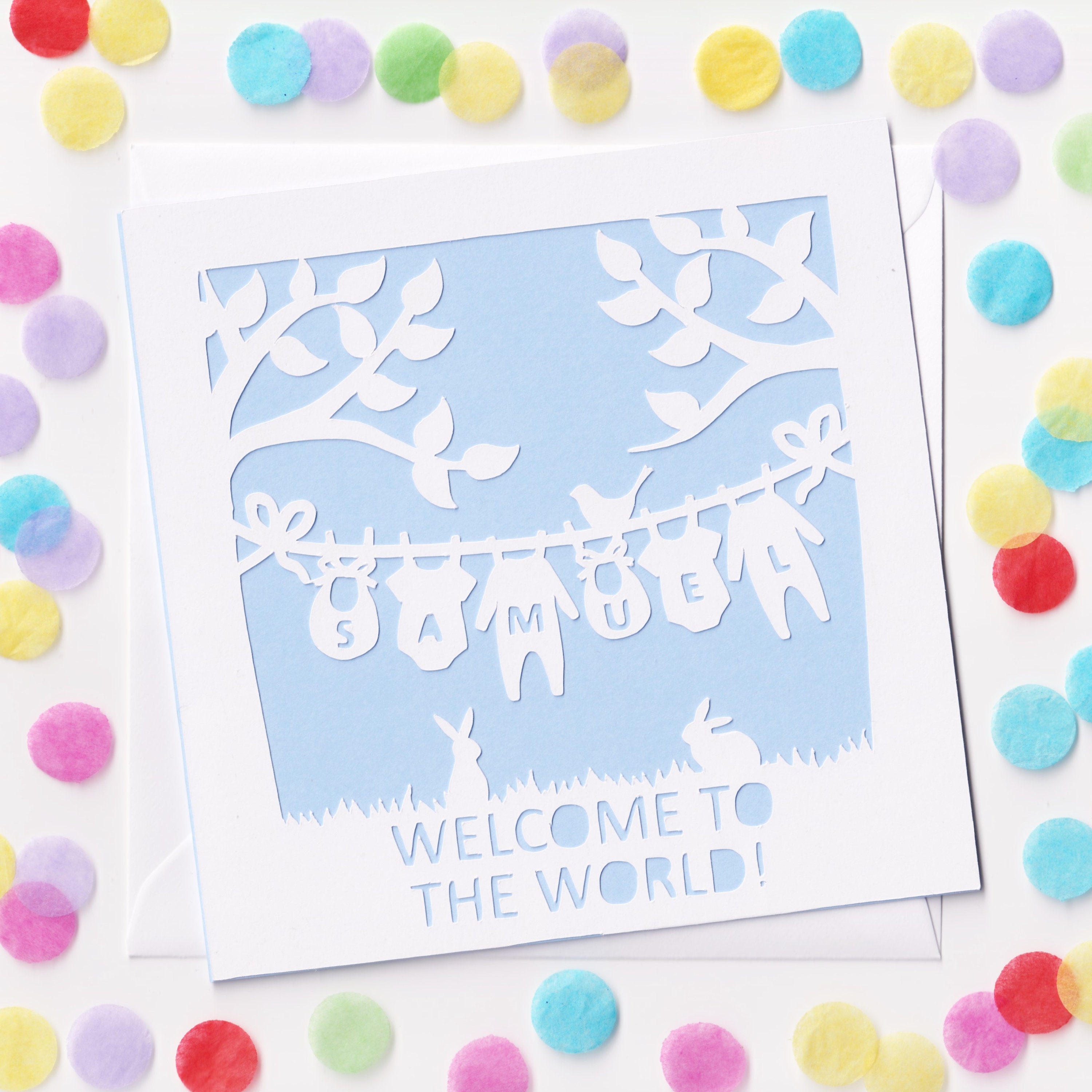 Personalised Papercut New Baby Card - New Baby Boy Card - New Baby Gi…