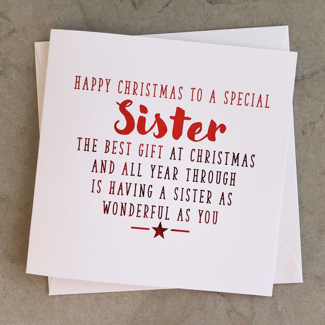 Christmas Card Sister Christmas Card for Sister Sister - Etsy