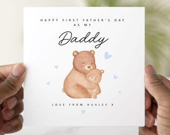 Personalised Daddy 1st Fathers Day Card - First Fathers Day Card As My Daddy - Daddy Card From Baby - Custom Daddy Bear Card