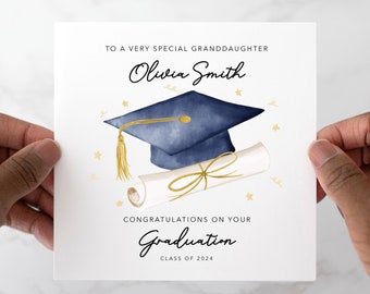 Personalised Granddaughter Graduation Card - Graduation Card For Granddaughter - Graduation Greeting card - Congratulations Card For Her