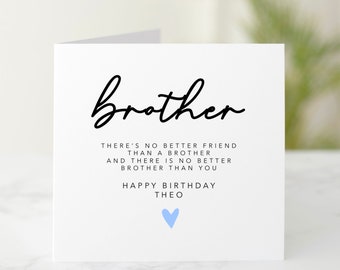 Personalised Brother Birthday Card - Birthday Card For Brother - Special Brother Card - Customisable Greeting Card For Brother