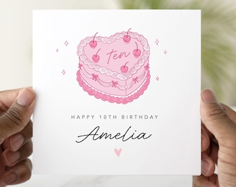 Personalised 10th Birthday Card, 10th Birthday Card For Girl, Birthday card For 10th, Card For Daughter, Niece, Cousin, Sister