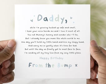 Daddy Birthday Card from Bump, Birthday Card for Daddy to Be, Pregnancy Card for Expecting Dad, New Daddy Birthday Card