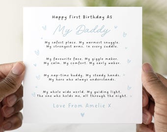 Personalised 1st Daddy Birthday Card - First Daddy Birthday Card - 1st Card For Daddy - Card From Baby - My Safest Place