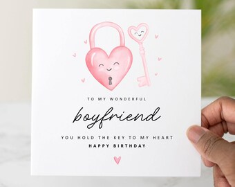 Cute Boyfriend Birthday Card, Birthday Card For Boyfriend, Romantic Boyfriend Card, Sweet Card for Him, Special Birthday Gift