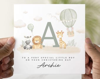 Personalised Christening Card - Custom Name & Recipient - Baby Baptism Keepsake - Custom Baby Greeting Card | Unique Religious Gift