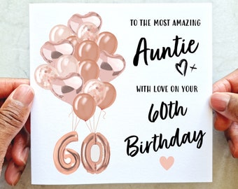 Auntie 60th Birthday Card - 60th Birthday Card For Auntie - Special 60th Birthday Card - Printed Card For Auntie - 60th Birthday Card