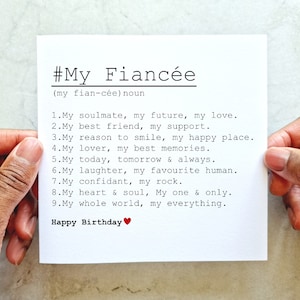 Fiancee Definition Birthday Card - Romantic Card For Fiancée - Birthday Card For Her - Printed Card For Wife To Be - Future Wife Poem Card